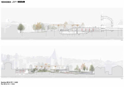 1. místo - Henning Larse Architects A/S + Ramboll: Příčné řezy