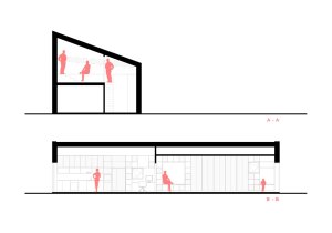 Rodinný dům v Dubči, řezy, Mooza architecture