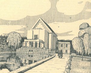 Hanuš Zápal, Krematorium na ústředním hřbitově v Plzni, návrh 1924, realizace 1926 - foto