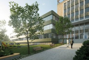 Vizualizace nové podoby Polikliniky Pod Marjánkou od studia ov architekti