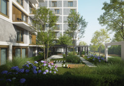 Členité obytné domy obestupují vnitroblok se zelení