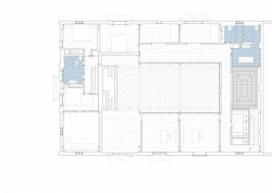 Thomas Kröger Architekten, rekonstrukce stodoly ve Fergitz, 2.NP, výkres