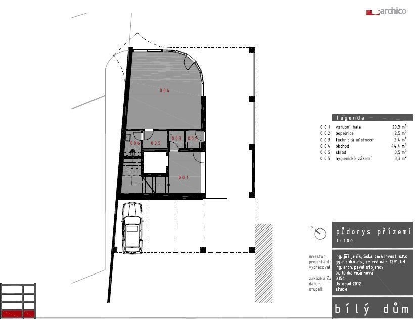 Archico, Bílý dům v Uherském Hradišti, 1.NP, výkres