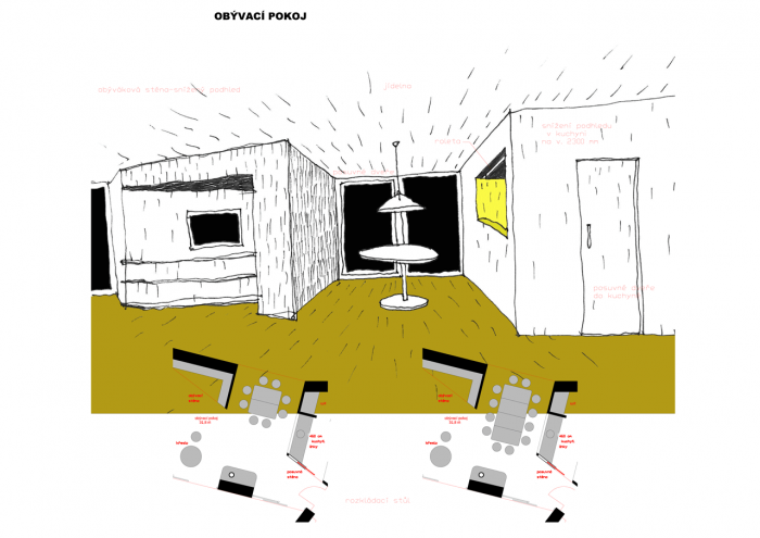 ZETTE atelier, RD nůžky, skica interiéru – foto