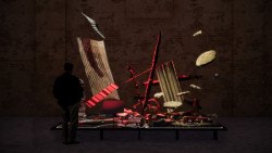 Ukrajinský pavilon se zaměřuje na využití stavebního materiálu z budov poškozených ruskou agresí.