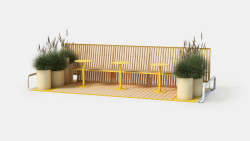 Nový produkt společnosti mmcité Platform vybízí k posezení uprostřed města.