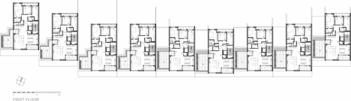 Bytový komplex ROLIČKY, Cakov+partners / Kalin Cakov, Metodiy Monev, Ján Obušek, půdorys 1NP