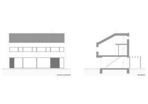 Atelier 38, Dům „jednička“, pohled a řez – foto