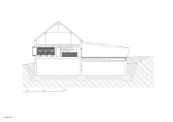 Nový wine bar Reisten v Pavlově od studia ORA, příčný řez