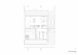 Rodinný dům ve Zlíně, NOVÝ architekti / Jindřich Nový, Markéta Strnková, Eva Ličmanová, půdorys 1NP