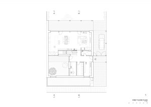 Rodinný dům ve Zlíně, NOVÝ architekti / Jindřich Nový, Markéta Strnková, Eva Ličmanová, půdorys 1NP
