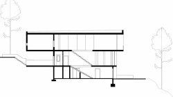 Víkendový dům z prefabrikovaných modulů, Figurr Architects Colective, řez