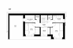 Zábran Nová architekti, Rodinný dům/věž Čižice, půdorys 1. PP – foto