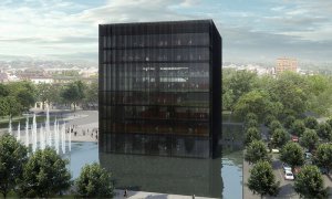 Návrh Moravskoslezské vědecké knihovny v Ostravě od ateliéru Kuba & Pilař architekti