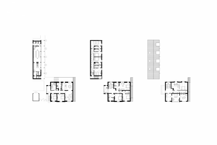 Penzion Hrušky, Pelčák a partner architekti, půdorysy