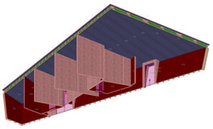 3D model (Čtyři dřevěné vily na Lofotech; Snorre Stinessenem, konstrukce NOVATOP)