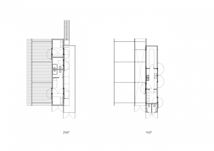 JRKVC, 5KA / Bufet z lodných kontajnerov, půdorysy – foto