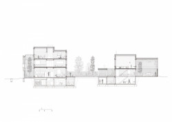 HARQUITECTES, cihlový dům č.p. 1014, řez, výkres