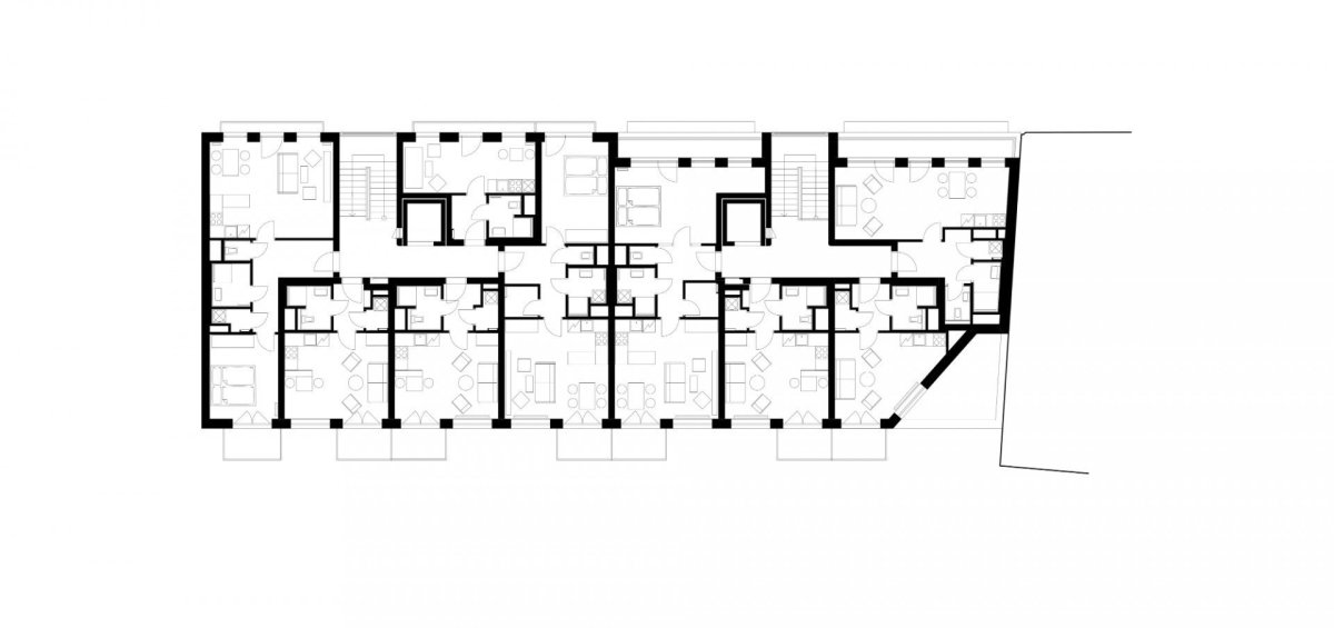 Bytový dům Spolková v Brně, Atelier RAW / Tomáš Rusín, Ivan Wahla, Lukáš Vágner, půdorys 6NP