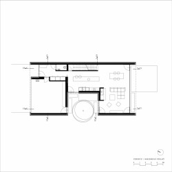 Rodinný dům Kostelec, půdorys 1NP, Chládek architekti