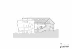 Základní škola Járy Cimrmana v Lysolajích, řez, Progres Ateliér