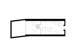 Obecní knihovna ve Statenicích, majo architekti / Jan Jaroš, Martin Poláček, půdorys 1NP