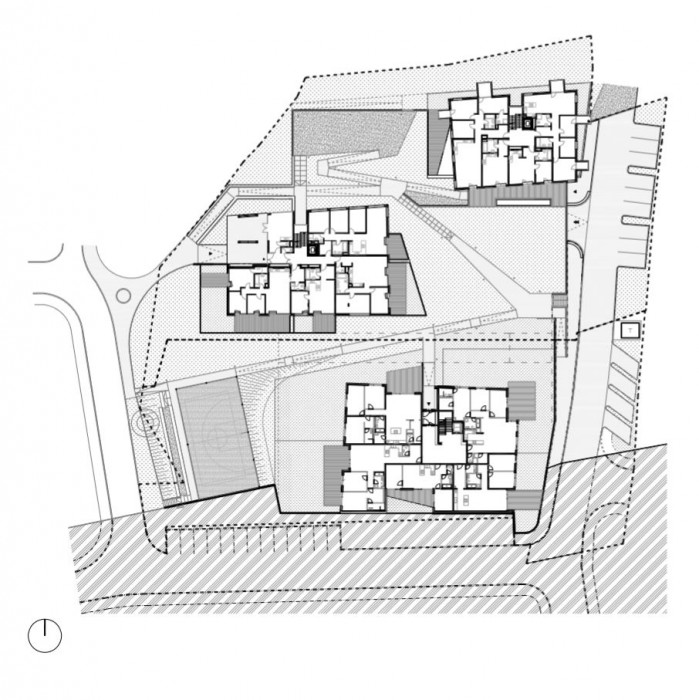 Zahradné vily, půdorys 1np, Vavrica architekti