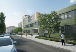 Vizualizace nové podoby Polikliniky Pod Marjánkou od studia ov architekti