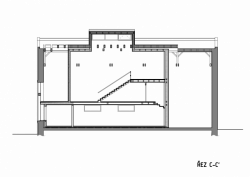 studio NEW WORK, Vestavba bytu do historické průmyslové haly, řez podélný – foto