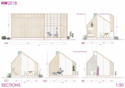 Cabin Modules, řezy, IR arquitectura