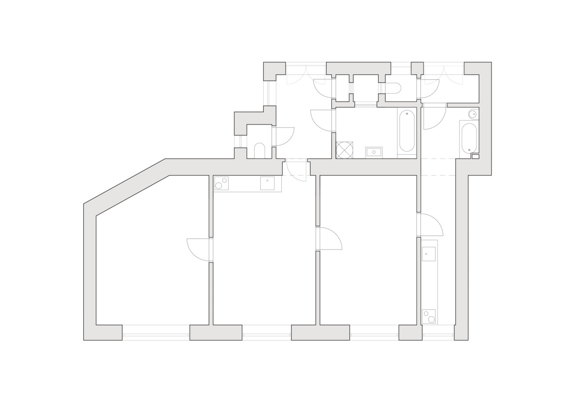 Původní stav (Byt Bulharská; Anna Koukolová architekti)