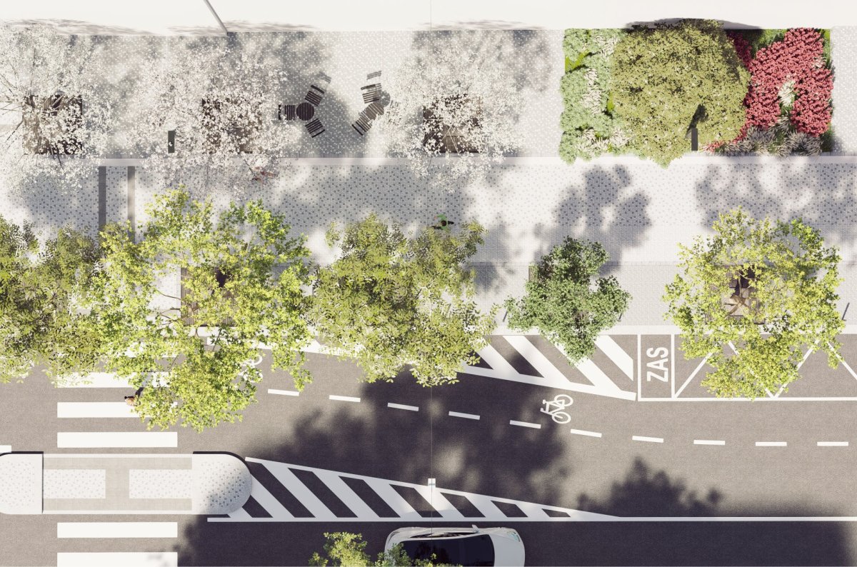 Studie představující budoucí podobu letenské třídy Korunovační od edit! architects