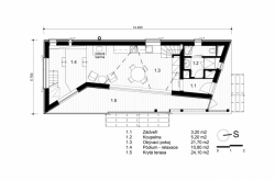 ASGK Design, Víkendový dům Zilvar, půdorys 1. NP – foto