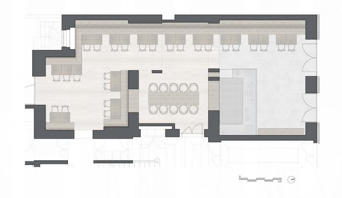 Výčep, půdorys, mar.s architects