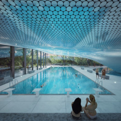 Vizualizace městských Riegrových lázní na Praze 2 od studia Petr Janda / brainwork - iniciační studie