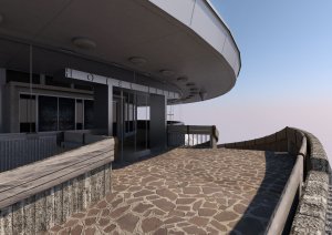 Vizualizace hlavního vstupu na věž Ještěd