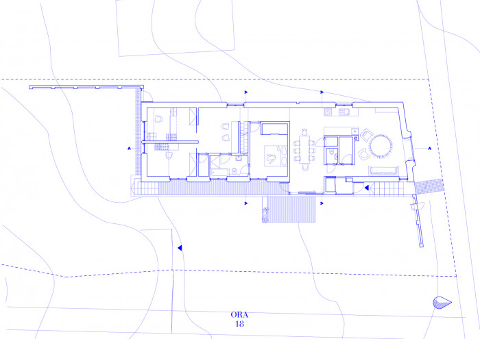 Vesnický dům, půdorys 1NP, ORA