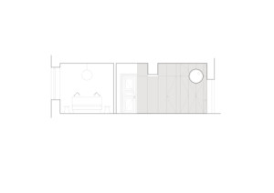 Řez (Byt Bulharská; Anna Koukolová architekti)
