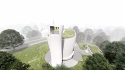 Zdeněk Fránek navrhl pro římskokatolickou farnost Neratovice nový kostel, vizualizace.