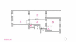 Rekonstrukce bytu v Brně, původní půdorys, Archanti