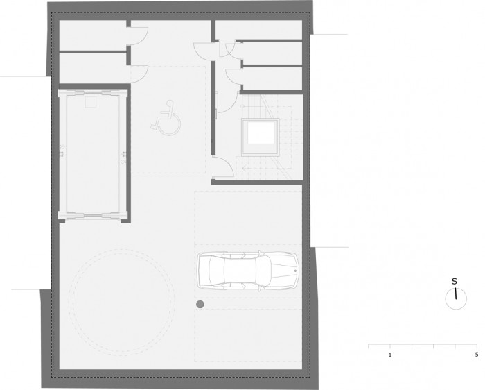 Bytový dům Mydlářka, půdorys 1PP, Doležel Architekti