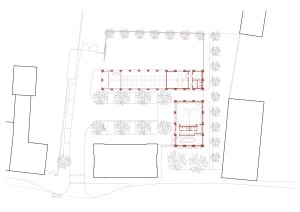 Hasičská zbrojnice a zázemí technických služeb v Líbeznicích, Ehl&Koumar architekti/ Lukáš Ehl, Tomáš Koumar, Jaroslav Malina, Jan Lankaš – půdorys