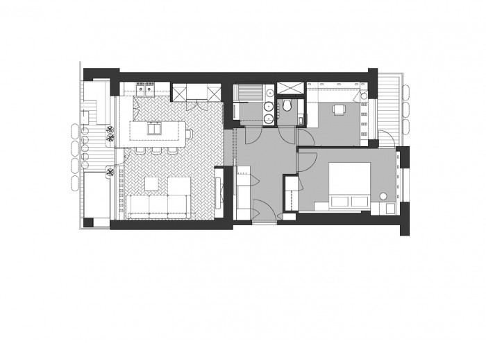 Houm ofis, Půdorys bytu, No Architects