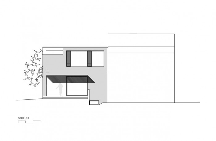 Rodinný dům Praha - Čimice, jižní pohled, Machar & Teichman