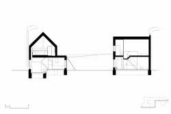 Domy v mlze, řez, studio Raketoplán