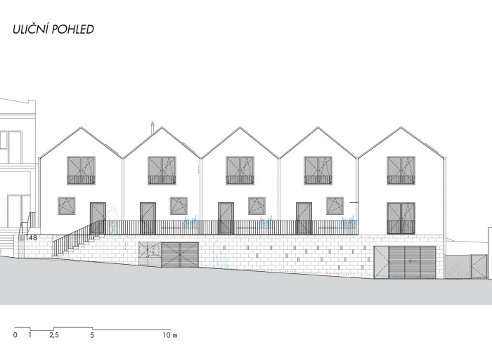 Sociální byty obce Bílovice nad Svitavou, ČTYŘSTĚN architekti / Milan Joja, Karel Kubza, Tomáš Págo, uliční pohled