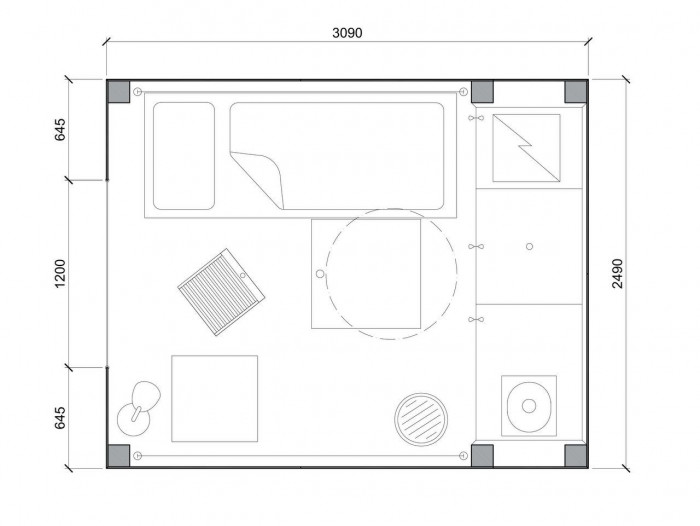 Mjölk architekti, Week in Self, půdorys – foto