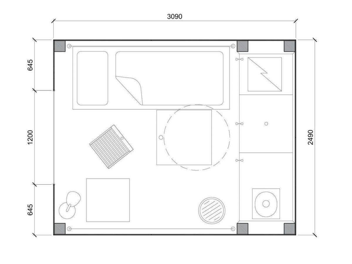 Mjölk architekti, Week in Self, půdorys – foto
