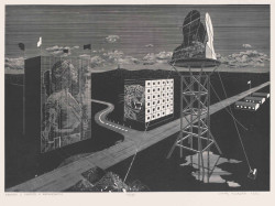 Ondřej Michálek, Krajina s poutači a rozhlednou, 1980, MUO