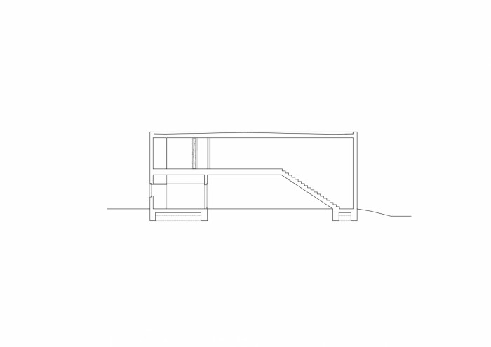 Ateliérový dům v Ratiboři, řez, studio OBJEKTOR